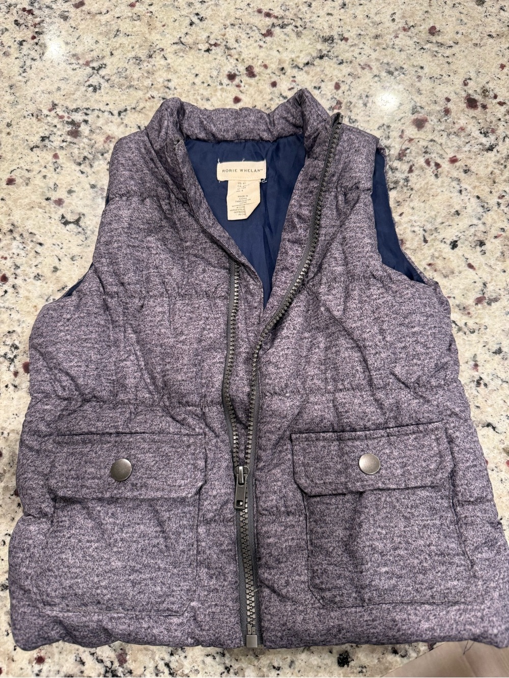 Roorie Whelar Quilted Heathered Purple Vest